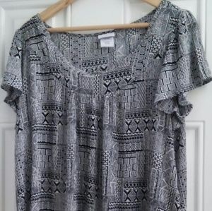 Black and white blouse